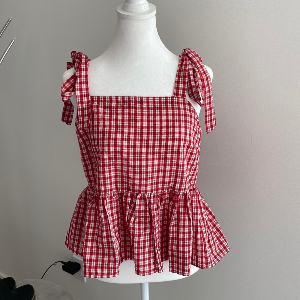 Madewell shoulder tie top